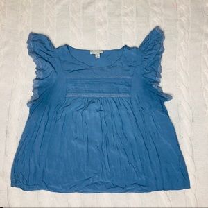 Forever 21 Blue Lace Flowy Blouse